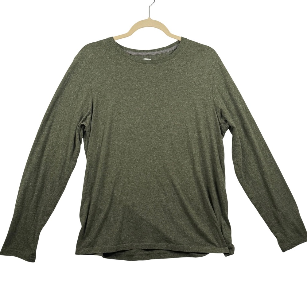 Old‎ Navy Mens M Soft-Washed Long Sleeve Tee Olive Green Heather Crew Neck Basic
